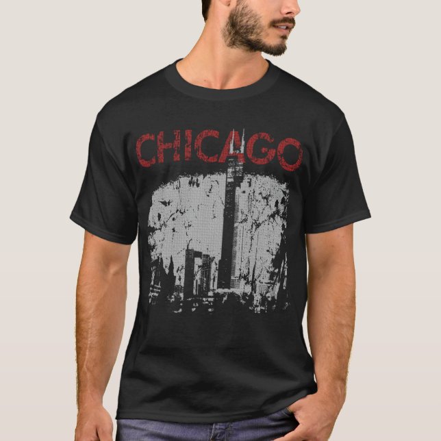 T-shirt de Chicago Skyline (Devant)
