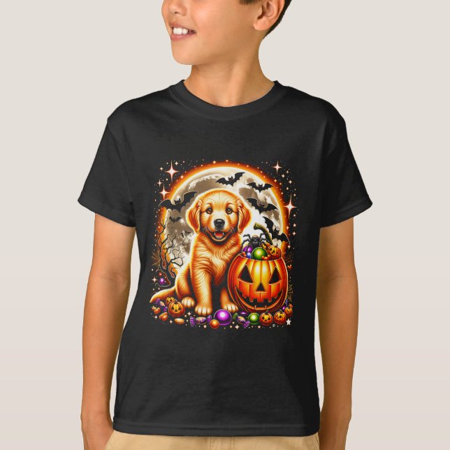 T-Shirt de chien chiot Halloween6 (Devant)