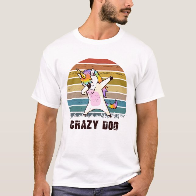 T-SHIRT DE CHIEN CRAZY POUR HOMME (Devant)