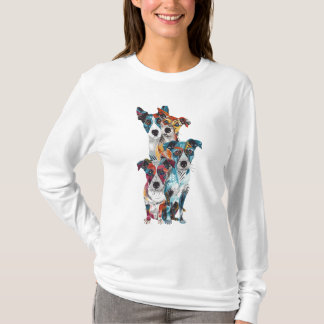 T-Shirt de chien d'art populaire couleur blanc mig