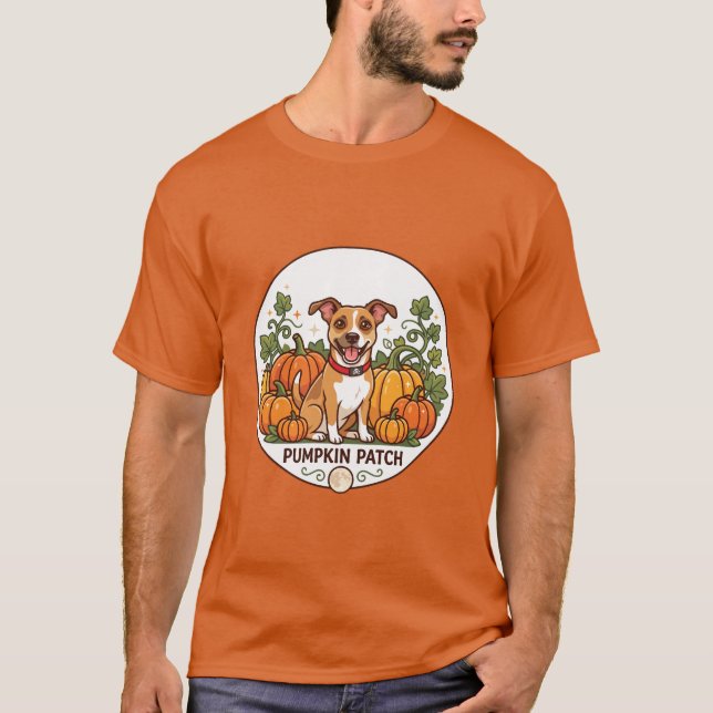 T-shirt de chien de citrouille (Devant)