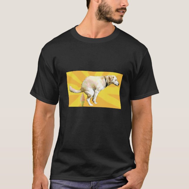 T-shirt De chien de dunettes crème glacée (Devant)