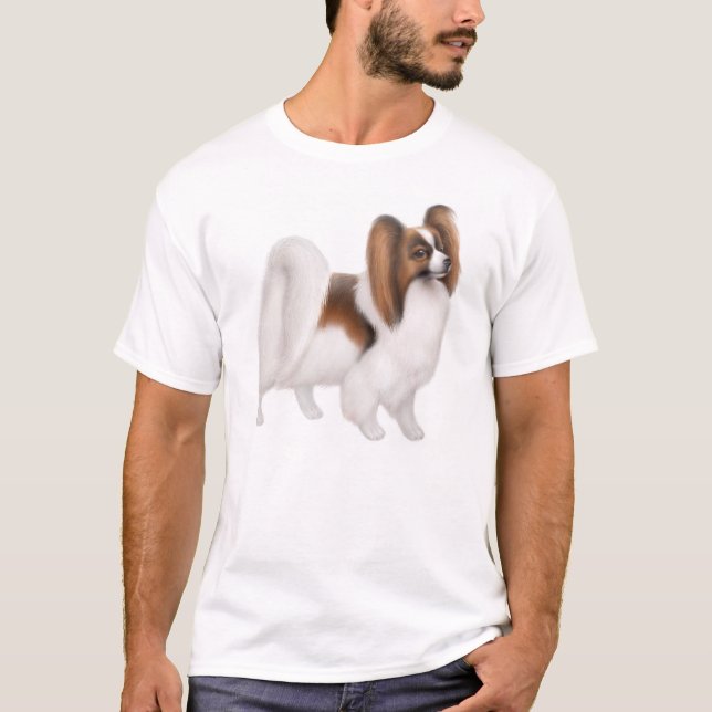 T-shirt de chien de Papillon (Devant)