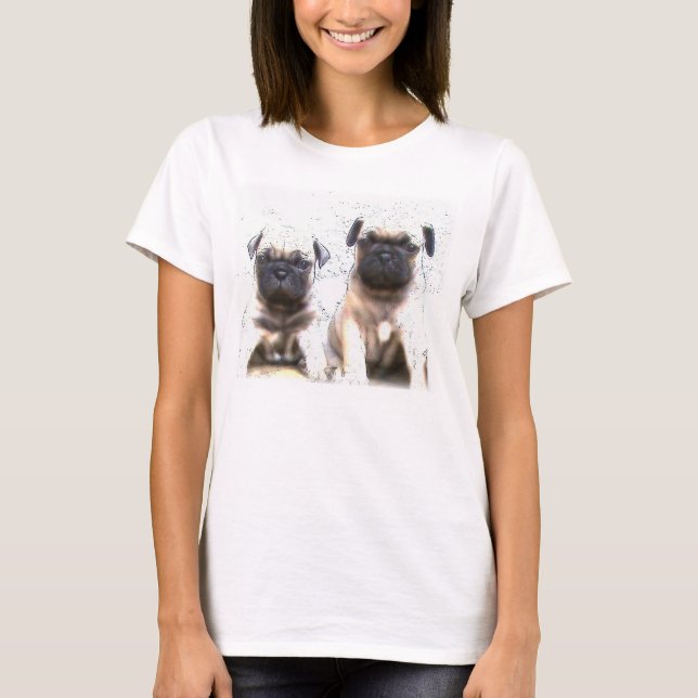 T-shirt de chiot de carlin (Devant)