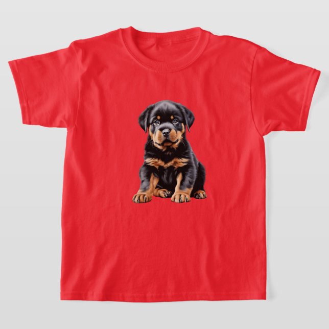 T-Shirt de chiot Rottweiler pour enfant (Poser)