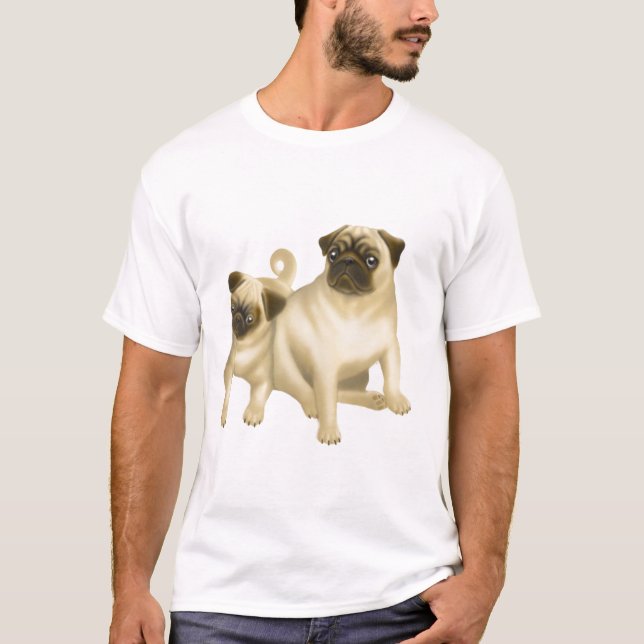 T-shirt de chiots de carlin (Devant)