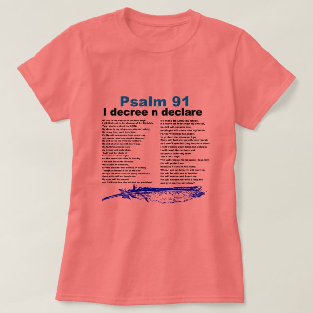 T-shirt de chrétien du psaume 91 (Design devant)
