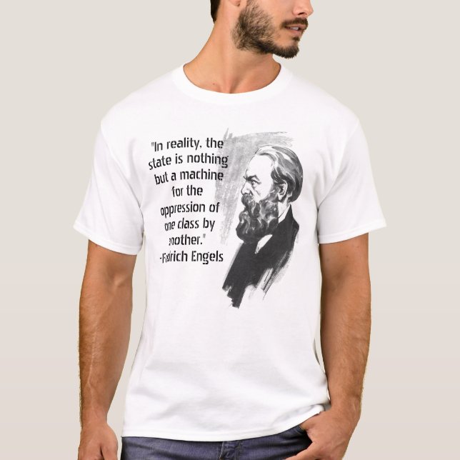 T-shirt de citation de Friedrich Engels (Devant)