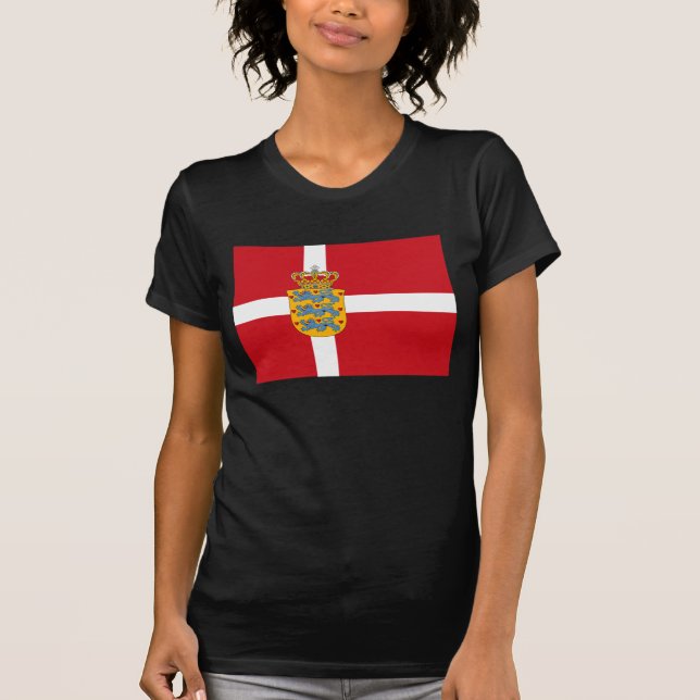 T-shirt de COA du drapeau W du Danemark (Devant)