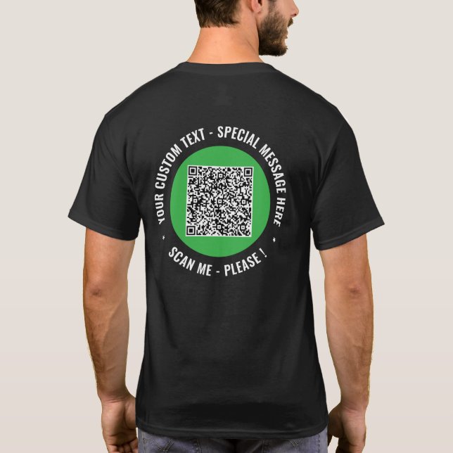 T-shirt de code QR personnalisé Exemple de texte p (Dos)