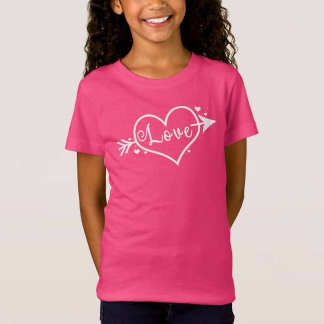 T-shirt de coeur d'amour de la Saint-Valentin de (Devant)