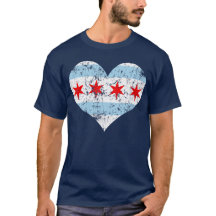 T-shirt de coeur de drapeau de Chicago