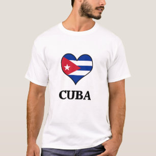 T-shirt de coeur de drapeau du Cuba