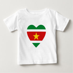 T-shirt de coeur de drapeau du Surinam