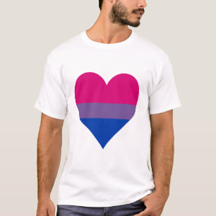 T-shirt de coeur de fierté de bisexualité