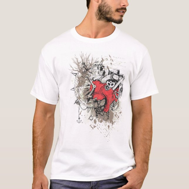 T-shirt de coeur de steampunk (Devant)