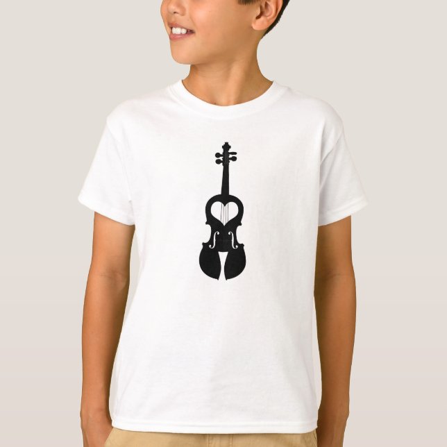 T-shirt de coeur de violon (Devant)