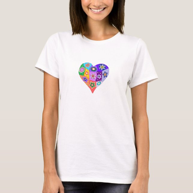 T-shirt de coeur d'édredon de Millefiori (Devant)