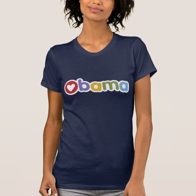 T-shirt de coeur d'Obama (Devant)