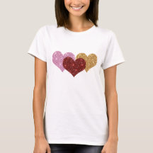 T-shirt de coeurs de parties scintillantes
