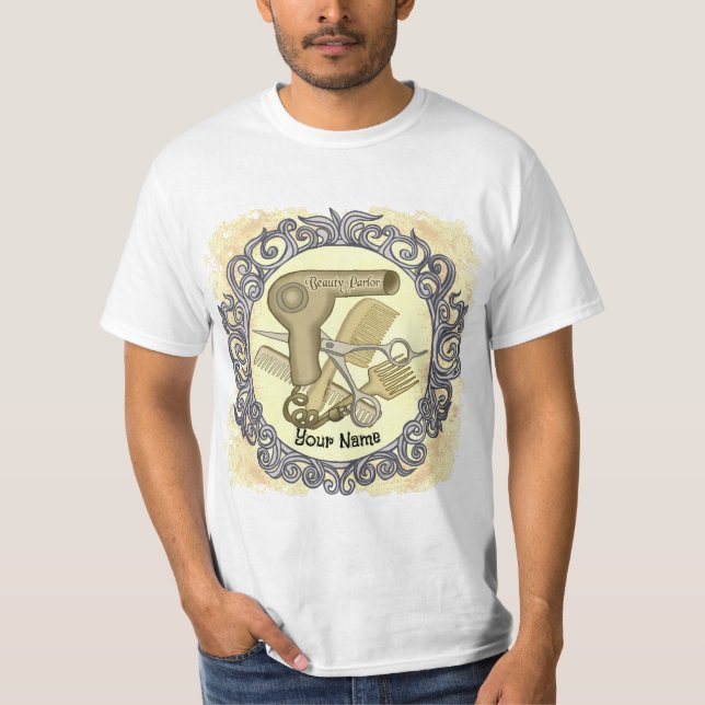 T-Shirt de coiffeuse de salon de beauté (Devant)