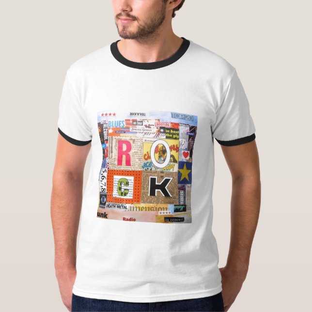 T-shirt de collage de roche (Devant)