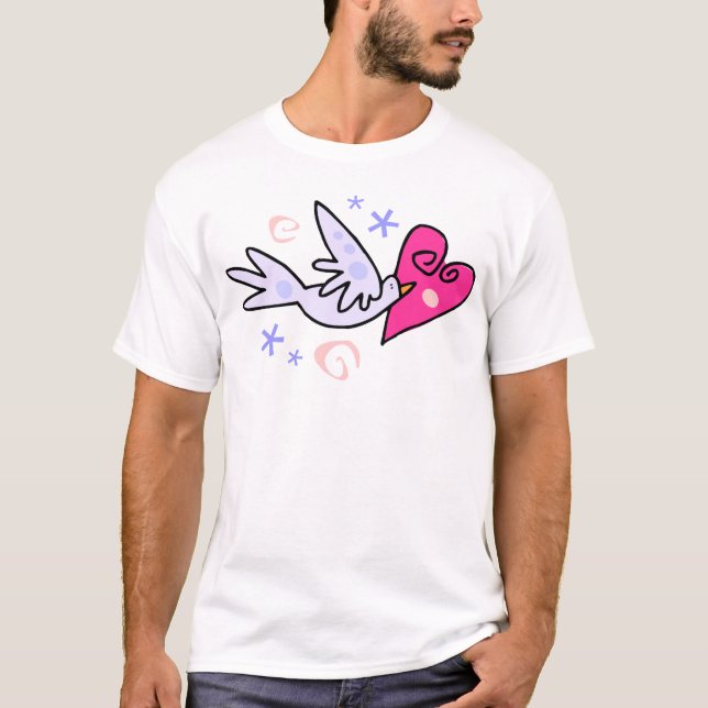 T-shirt de colombe d'amour (Devant)