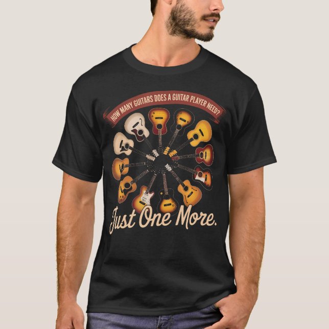 T-shirt De combien de guitares un guitariste a-t-il juste  (Devant)