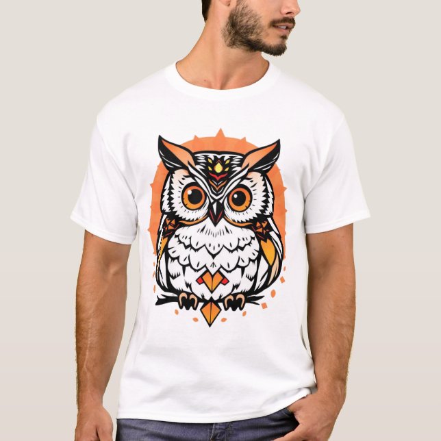 t-shirt de conception de hibou 1 (Devant)