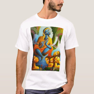 T-shirt de conception de Krishna de charge