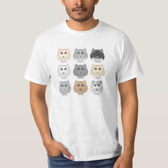 T-shirt de conception de neuf chinchillas (Devant)