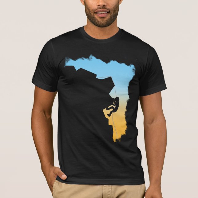 T-shirt de conception de silhouette d'alpinisme (Devant)