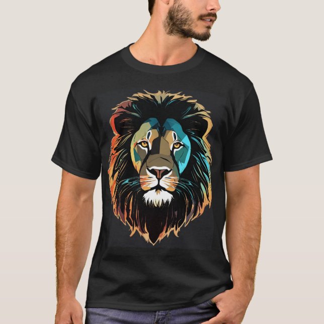 T-SHIRT DE CONCEPTION DE TÊTE DE LION (Devant)