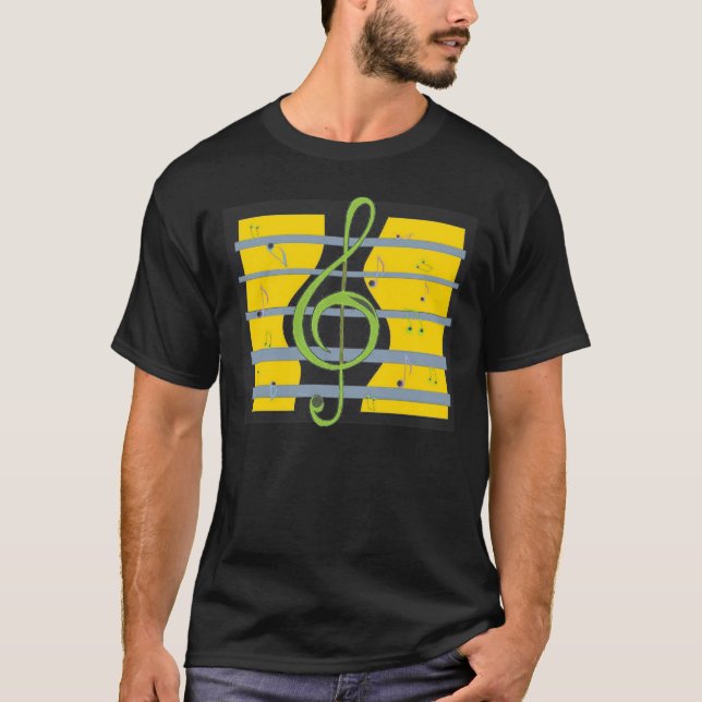 T-shirt de conception de thème de musique (Devant)