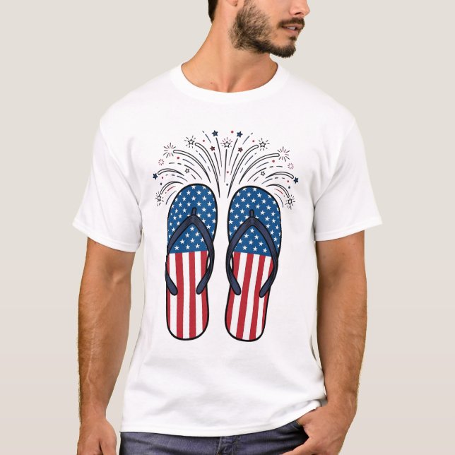 T-shirt de conception d'été de feux d'artifice de  (Devant)