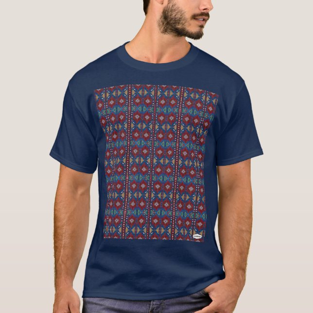 T-shirt de conception rouge et bleu HAMbWG (Devant)