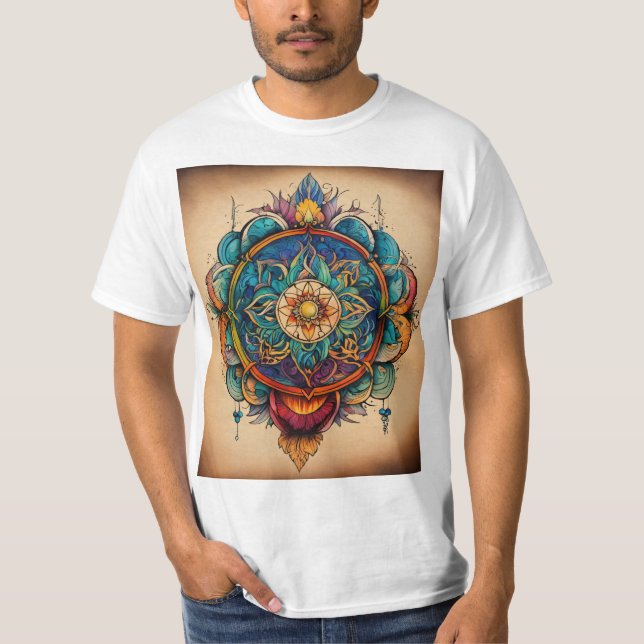 T-shirt de conception tatouage en ligne amérindien (Devant)