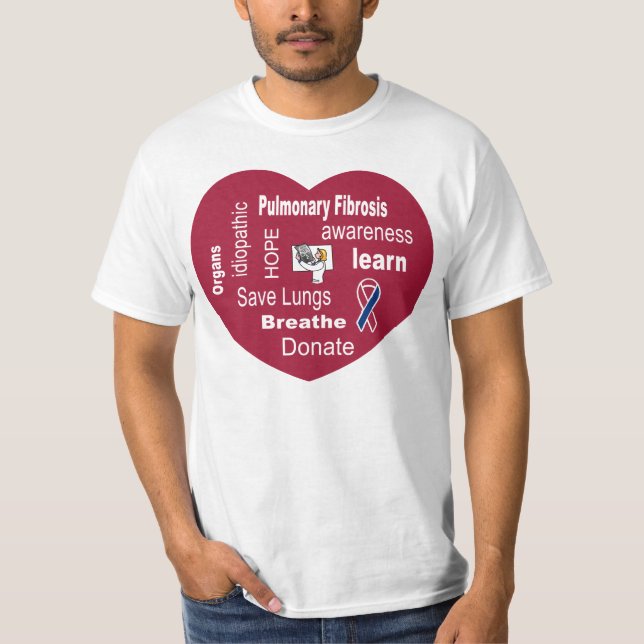 T-shirt de conscience de fibrose pulmonaire (Devant)