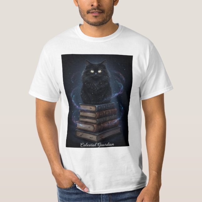 T-shirt de constellation céleste mystique noire (Devant)