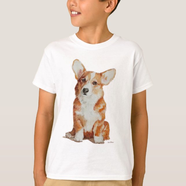 T-shirt de corgi de chiot pour le garçon (Devant)