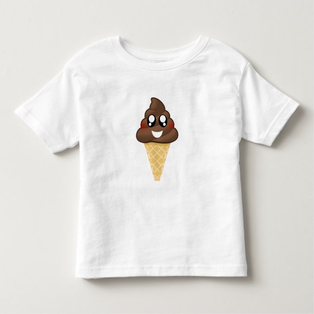 T-shirt de cornet de crème glacée d'Emoji de (Devant)