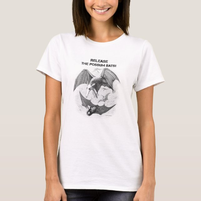 T-Shirt de couleur claire pour femmes Possum Bats (Devant)