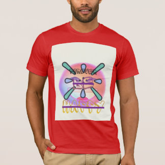 T-shirt de couleur rouge avec texte smiley et anim