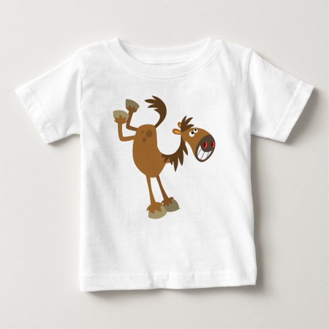T-shirt de coup de pied mignon de bébé de cheval (Devant)