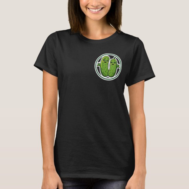 T-shirt de couple de cornichons mignons Funny Kawa (Devant)