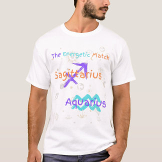 T-shirt de couple Sagittarius Aquarius Zodiac