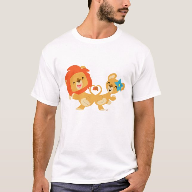 T-shirt de couples de lion de danse (Devant)