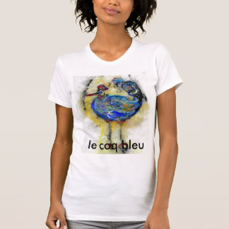T-shirt de courroie de dames de bleu de le coq