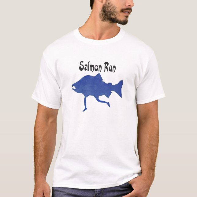 T-shirt de course de saumon (Devant)