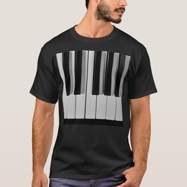 T-shirt de coutume de clavier de piano (Devant)